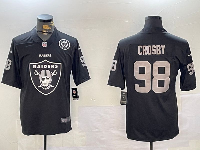 Men Oakland Raiders 98 Crosby Black 2024 Nike Limited NFL Jersey style 12011